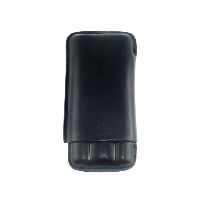 Zigarren-Etui Rindsleder 3 DC schwarz Double Layer