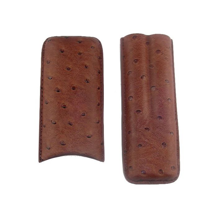 Zigarren-Etui Schafsleder mit Straussenprägung 2 DC